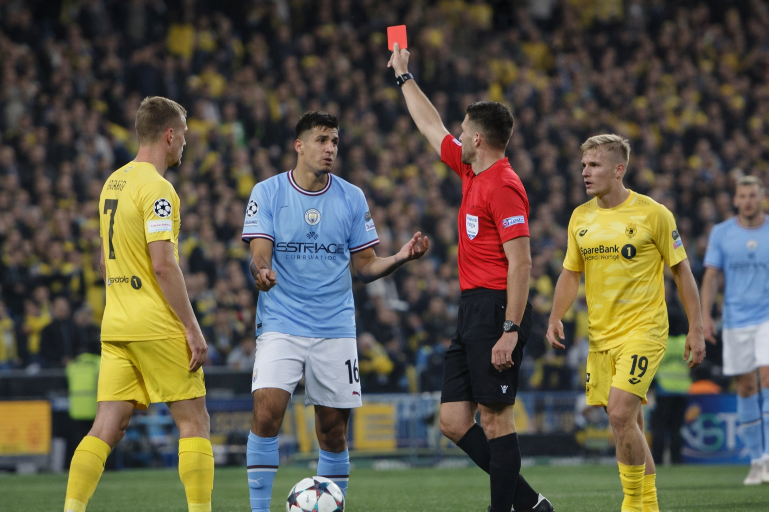 Rodri Sent Off as Manchester City Trail Bodo/Glimt in Champions League Match