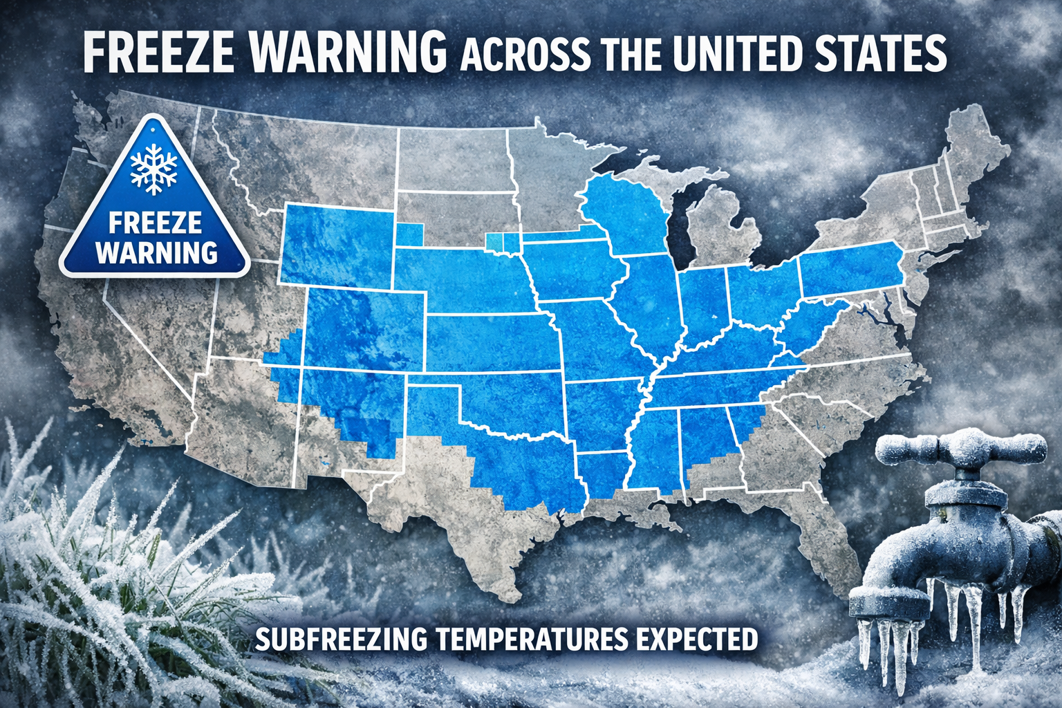 Freeze Warning Issued for Multiple Regions of the United States as Subfreezing Temperatures Persist