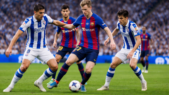 Real Sociedad vs Barcelona LaLiga Match Underway in San Sebastián