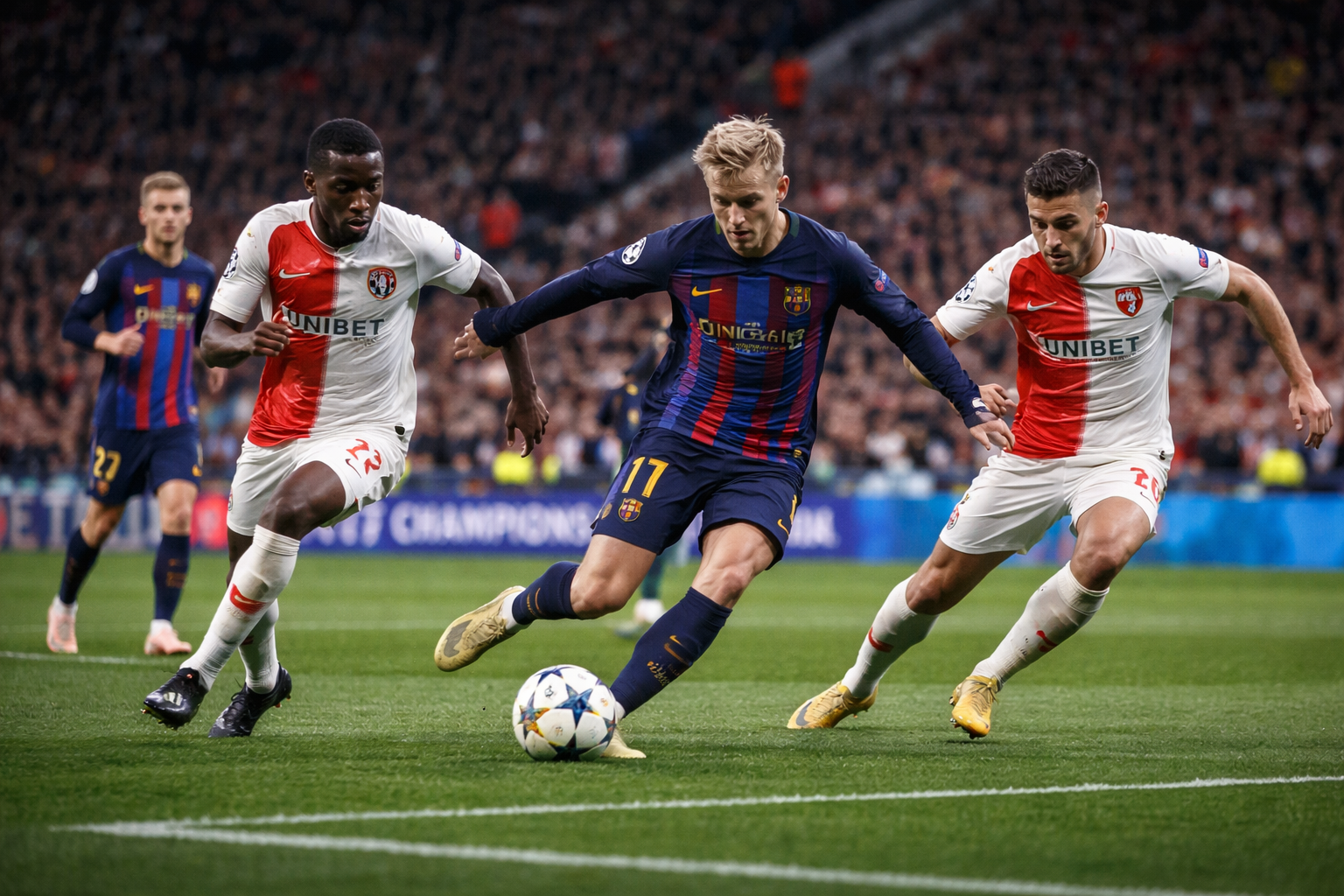 Slavia Praha and Barcelona Clash in UEFA Champions League Matchday 7 in Prague