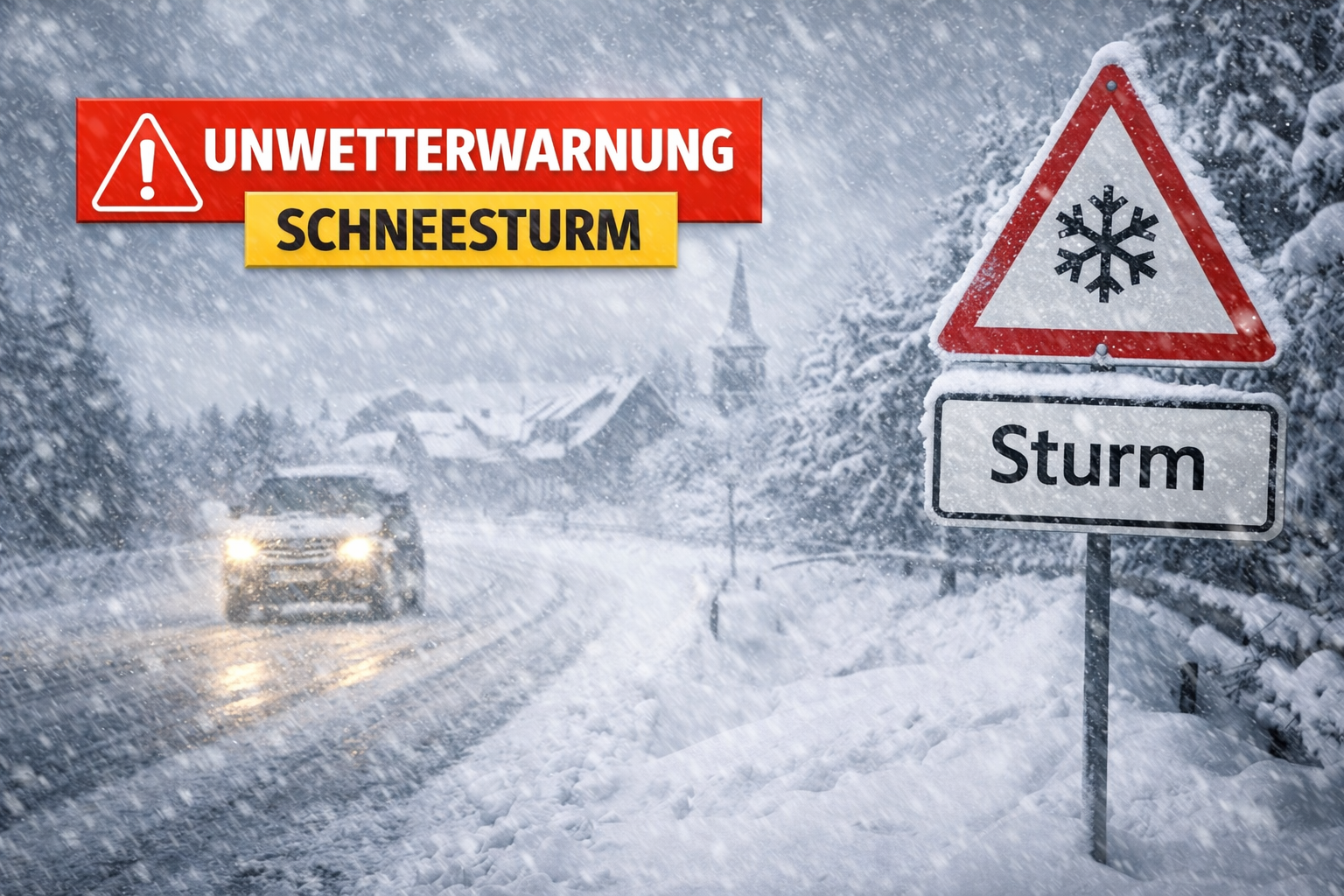 Severe Snowstorm Warning Issued as Unwetterwarnung Remains in Effect