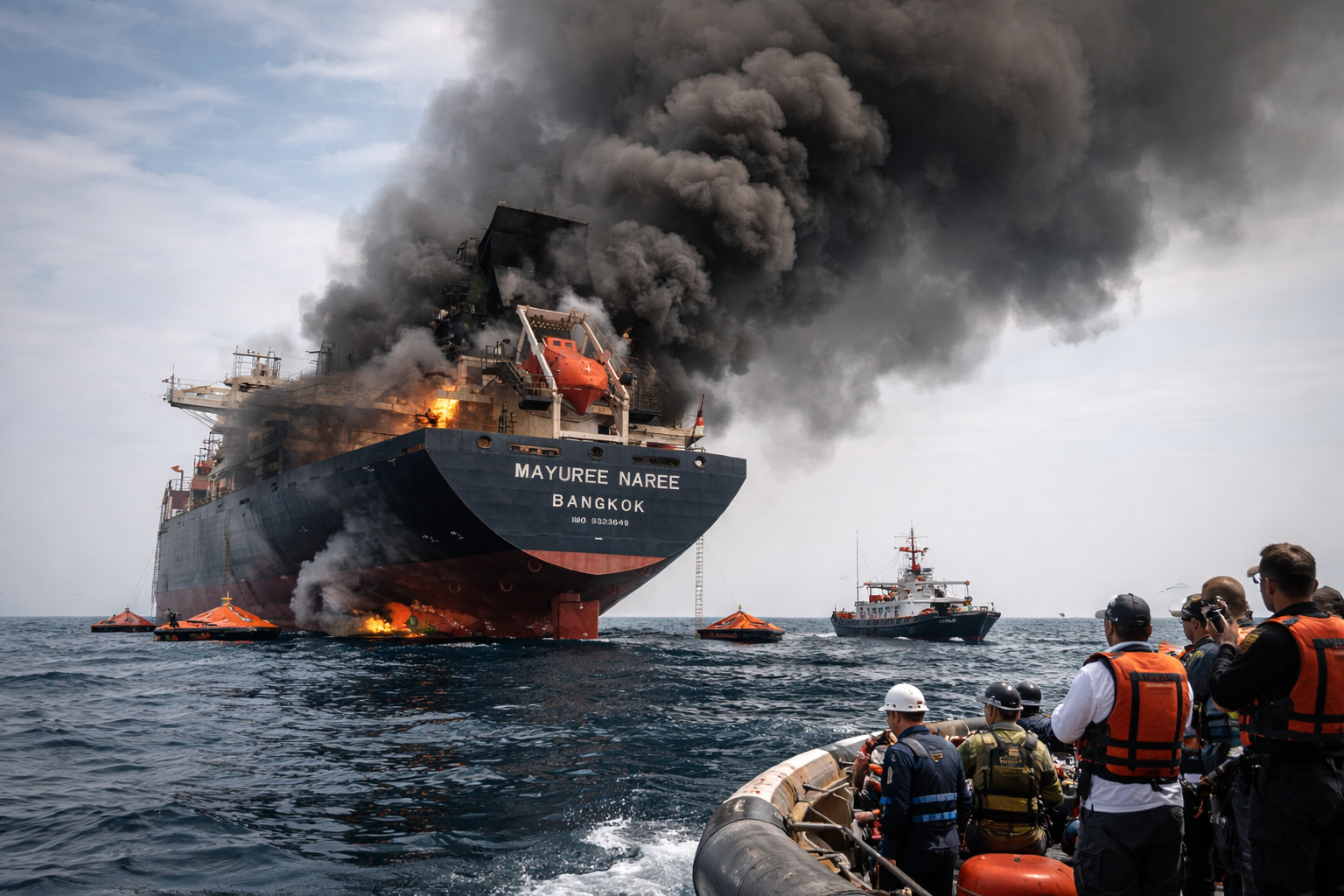 Oil Tanker Catches Fire Near Strait of Hormuz Amid Rising Iran Tensions and Naval Security Concerns